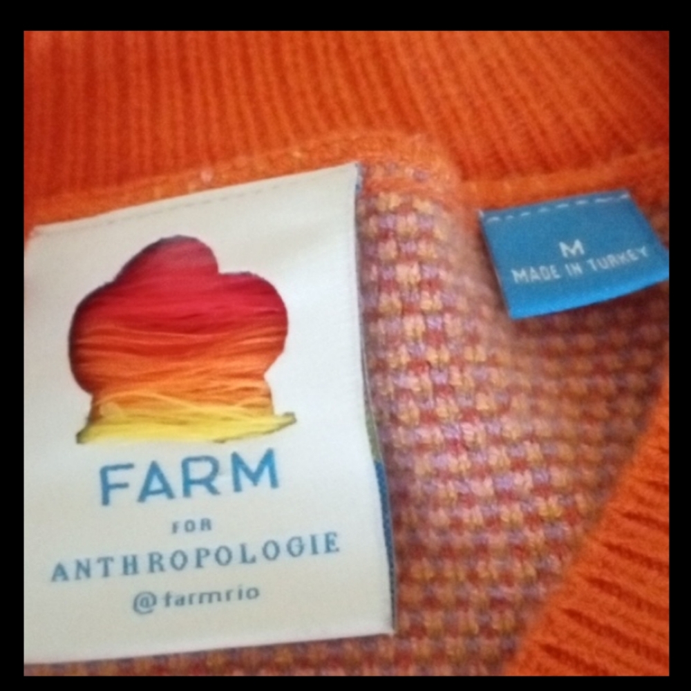 FARM Rio X Anthropologie NWT Puff Sleeve Stripe Sweater Dress - Picture 2 of 8